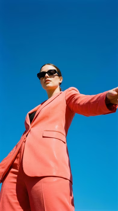 Coral Suit Sky, a campaign image