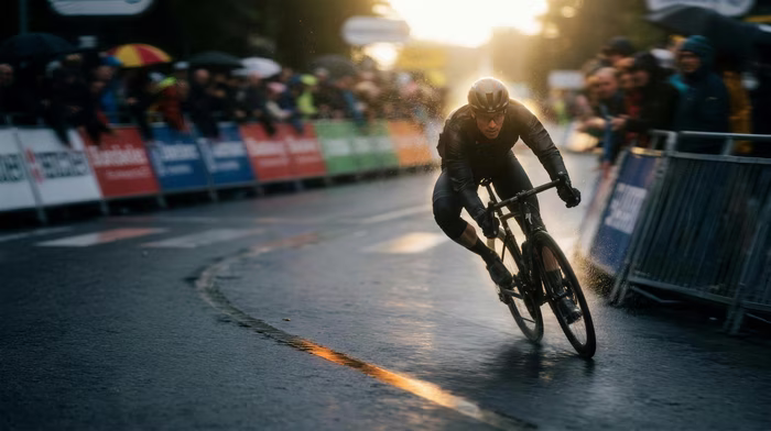 Cyclist Wet, a motion image