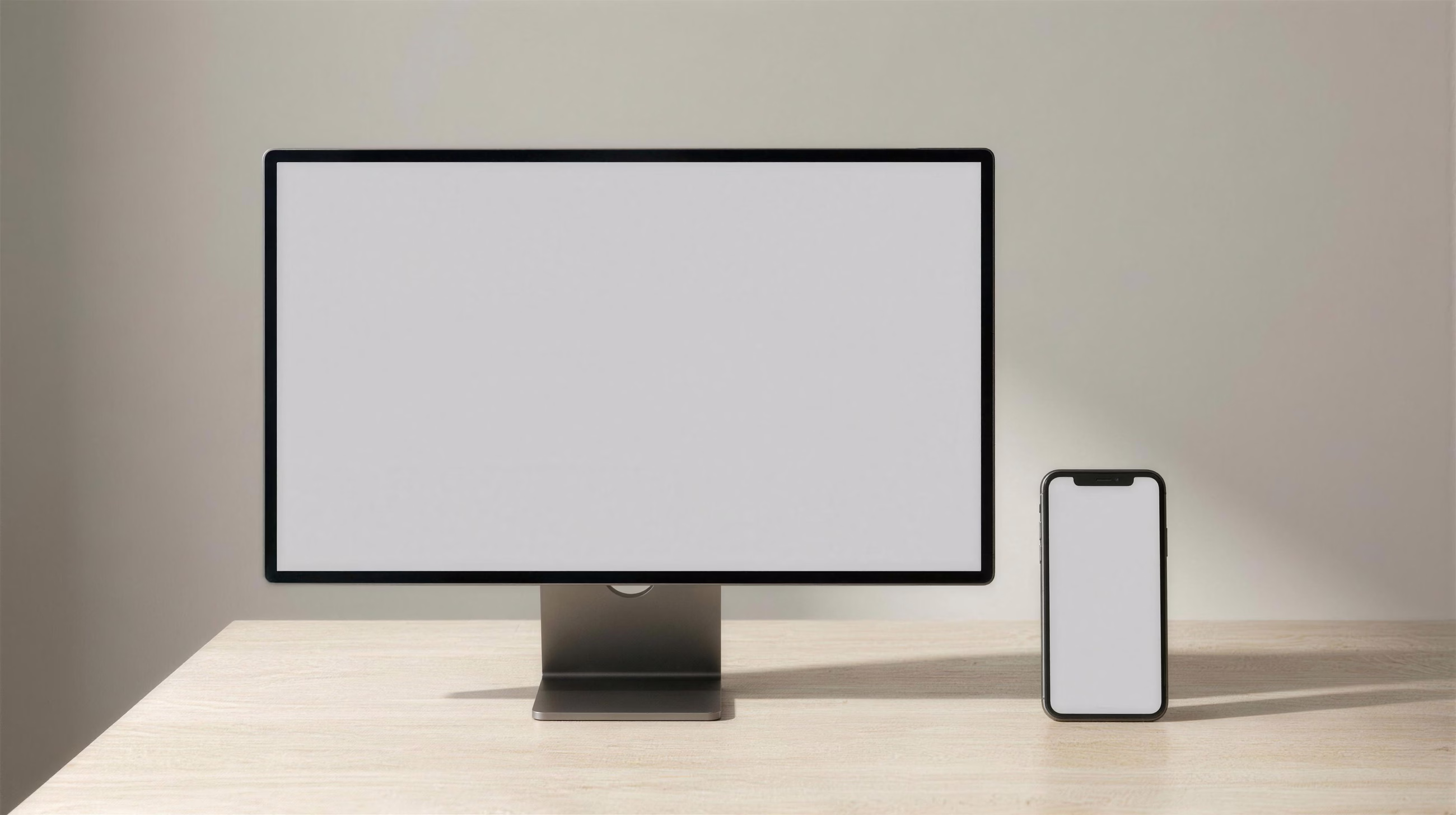 Display And Phone, a mockup image in 16:9 format