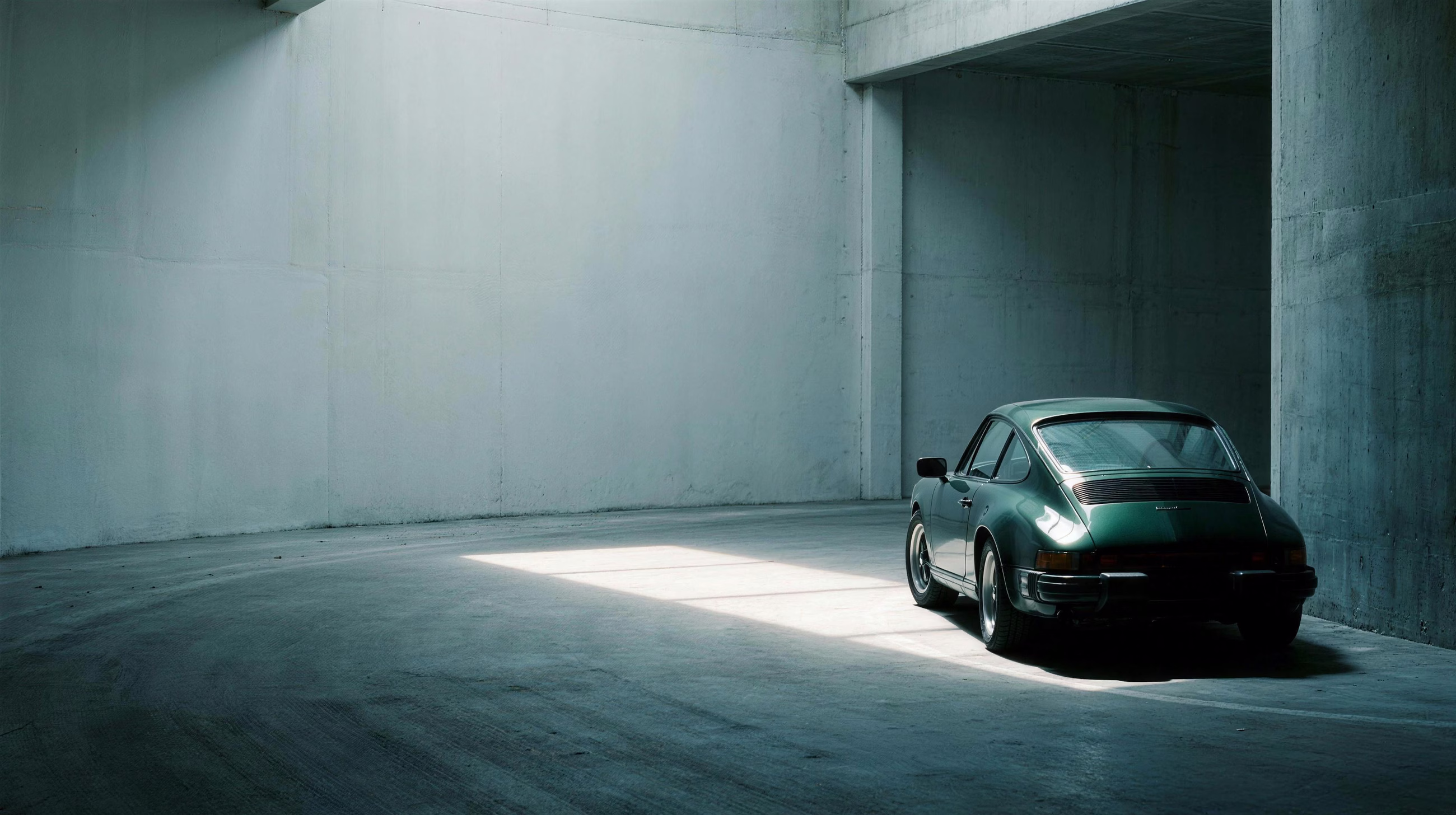 Garage Green, a automotive image in 16:9 format