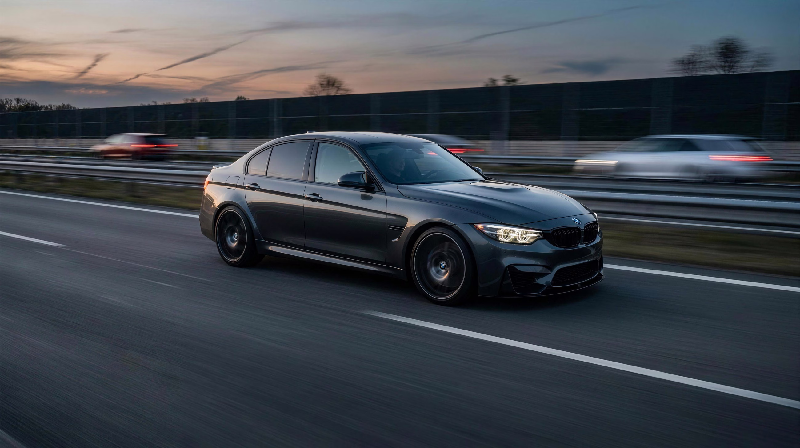 Night Highway Car, a automotive image in 16:9 format