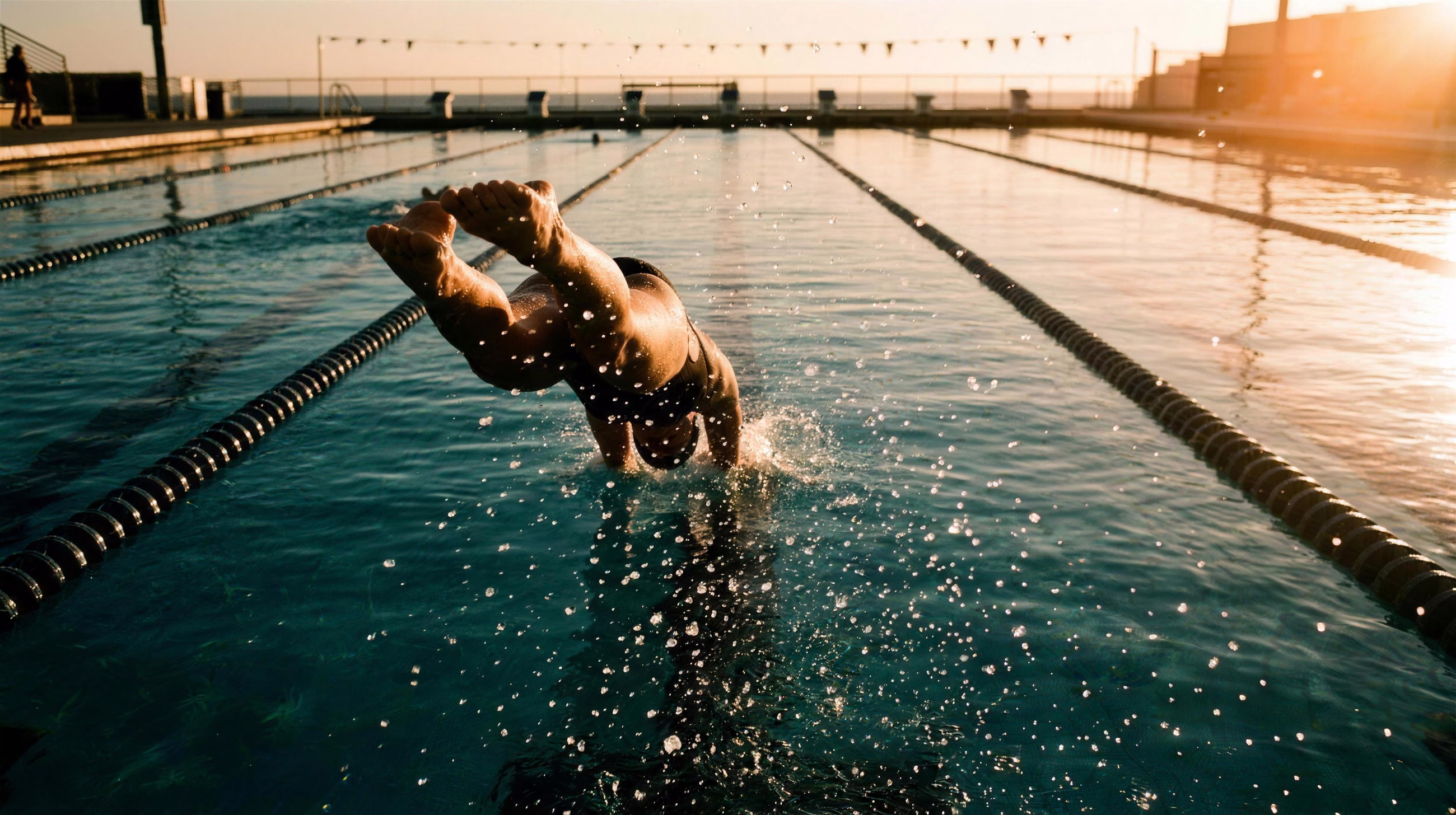 Pool Dive, a sport image in 16:9 format
