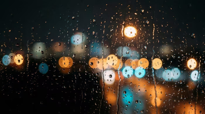 Rain Bokeh, a free ambient image in 16:9 format