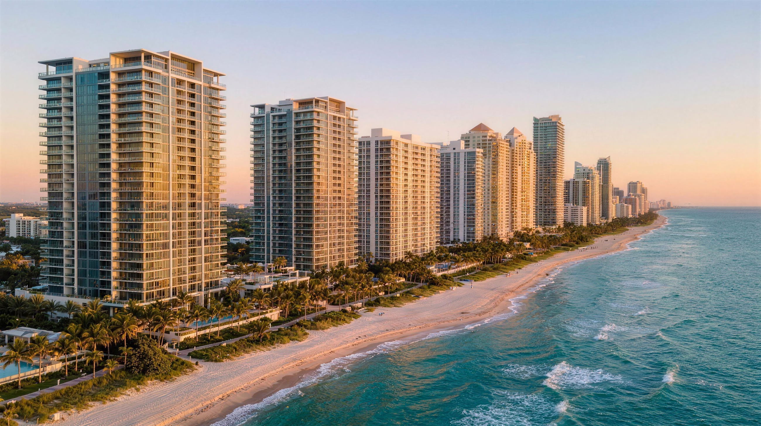 Shoreline Towers, a aerial image in 16:9 format