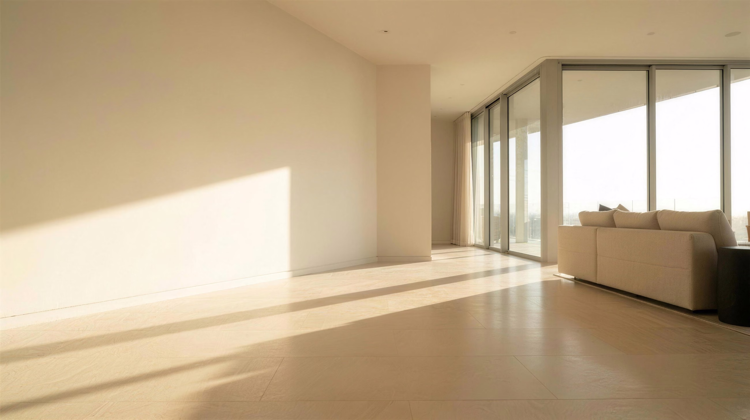 Sunlit Room, a interior image in 16:9 format